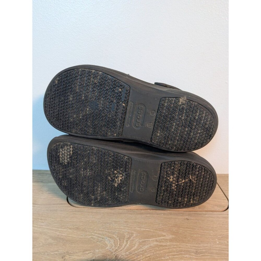 Crocs Sandal Womens 12 Black Slingback Bistro Clog Work Chef Shoe Anti Slip - Picture 7 of 8